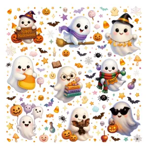 Halloween αυτοκόλλητα τοίχου καρτούν χαριτωμένο φάντασμα νυχτερίδα πάρτι διακόσμηση