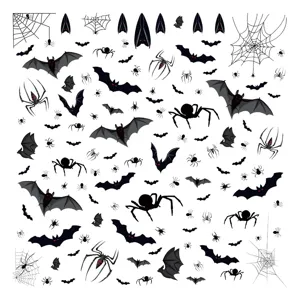 Pegatinas de ventana de Halloween murciélagos arañas telarañas PVC decoración fiesta