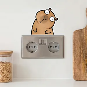 Niedlicher Wasserschwein Wandaufkleber fuer Steckdose, lustiges Tier PVC Aufkleber Deko.