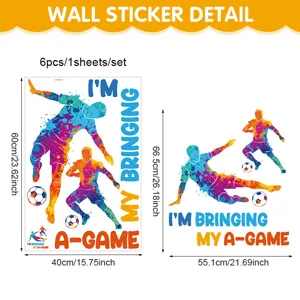 Aquarell Fußballspieler Wandaufkleber abnehmbare Vinyl Glasfenster Aufkleber Dekoration