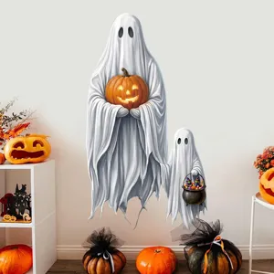 Halloween weißer Geist Wandaufkleber Detail PVC selbstklebend für schöne Zimmerdekoration.