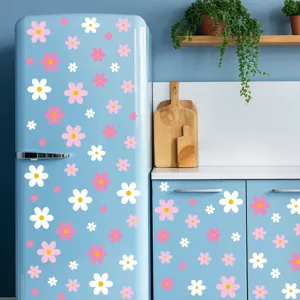 Adesivi murali margherite rosa bianco fiori adesivi PVC per decorazione della stanza