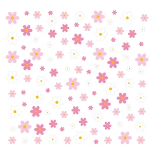 Adesivo murale margherita rosa bianca boho floreale adesivo PVC per decorazione camera bimbi