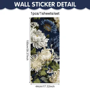 Retro floral wall sticker detail 100x44cm waterproof window sticker for home decor.
