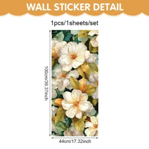 Vintage floral wall sticker detail 100x44cm botanical window glass sticker for home decor