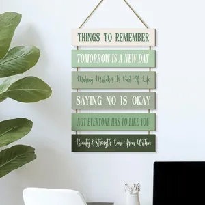 Inspirierendes Holz-Hängeschild mit Zitaten für Wohn- oder Schlafzimmer-Wanddekoration.