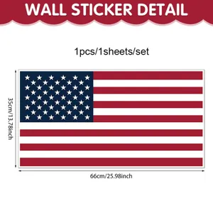 US national flag wall sticker PVC window decal for Independence Day decoration 35x66cm