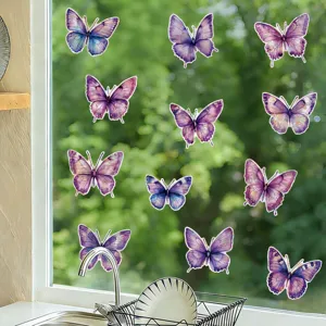 Wasserdichte bunte Schmetterling Fensteraufkleber statische Glasaufkleber für die Dekoration