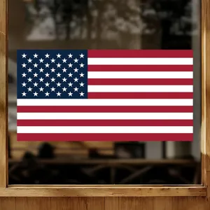 American Independence Day Window Cling United States Flag Wall Sticker PVC Static Decal For Home Glass Decoration