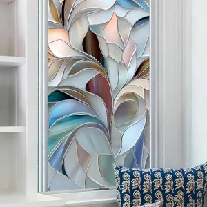 Abstract stained glass window film static cling decorative privacy sticker for home