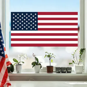 American flag window sticker static PVC glass decal for Independence Day decor 1 pc