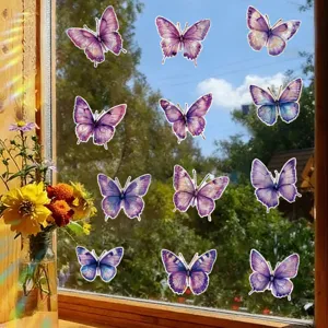 Holografische Schmetterling Fensteraufkleber PVC Laser Statische Haftung Farbige Tier Glasaufkleber Dekorative Schlafzimmer Fenstersticker