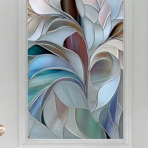 Abstract geometric window film iridescent stained glass static cling decorative PVC privacy sticker