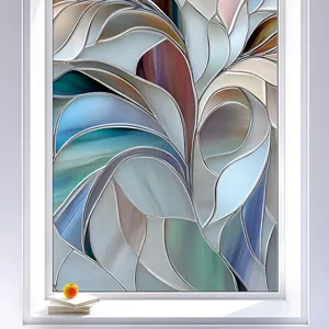 Decorative geometric abstract window film static cling colorful privacy glass sticker pvc