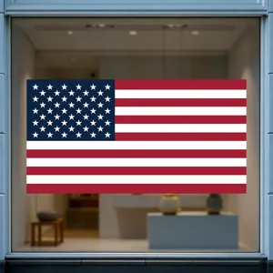 American flag window sticker static cling PVC decals for shop glass decoration