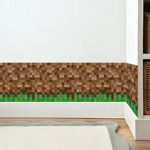 Pixel game style wall sticker self adhesive waistline sticker detail view for bedroom decor