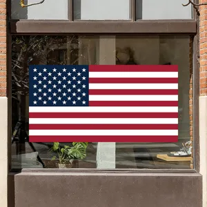 US Independence Day American Flag Window Sticker PVC Static Cling Glass Decal Decor