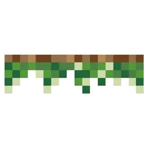 Pixel grass block wall sticker self-adhesive waistline bedroom decoration geometric sticker