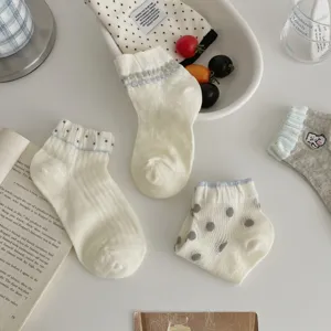 Donne calzini corti sottili pois ricamo stile giapponese traspiranti calzini estivi