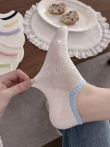 Women spring summer thin mesh boat socks breathable low cut invisible casual socks