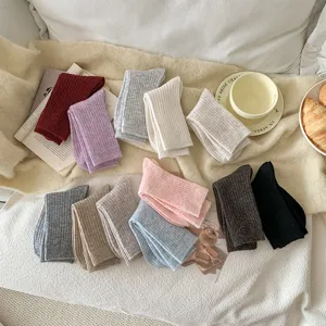 Women winter thick wool cashmere slouch socks cozy warm knit floor socks lounge sleep wear