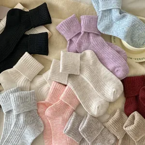 Women thick wool knit slouch socks cozy winter warm floor socks soft hosiery details