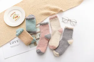 Damen Winter dick Pluesch kuschelig Zuhause Schlaf Socken Set warm weich Boden Socke