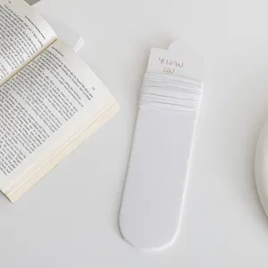 White slouch socks for women, thin breathable summer mid-tube casual hosiery for daily wear.