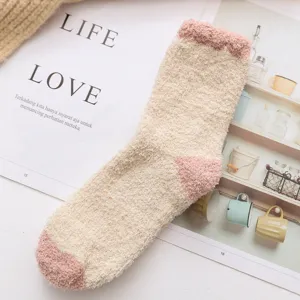 Damen flauschig plüschig winter dick schlaf socken mittelschicht warme haussocken.