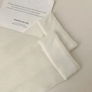 Sommer hauchzarte Damen dünne Ballett Stil vertikal gestreifte weiße Socken atmungsaktiv