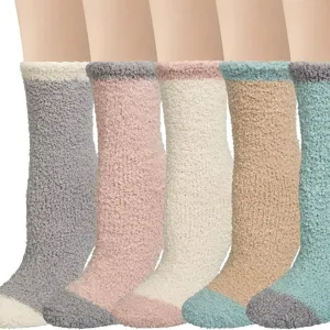Damen dicke flauschige Winter gemütliche Schlaf Socken weiche warme Plüsch Haus Crew Socken