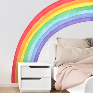 Adesivo murale arcobaleno boho grande arco decalcomania per cameretta bambini decoro