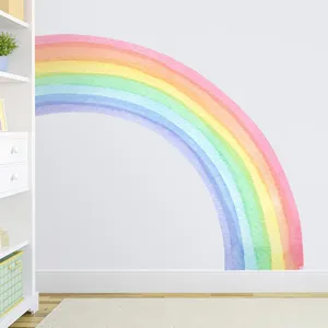 Adesivo murale arcobaleno acquerello boemo per decorazione camera da letto bambini