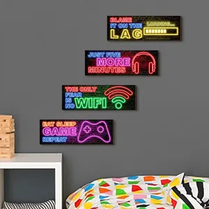 Décoration murale en bois panneau néon gaming, belle plaque suspendue chambre e-sport.