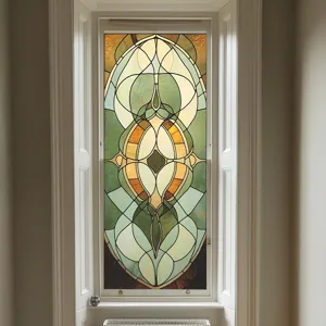 Film pour vitre adhésif statique style rétro Tiffany verre coloré décoration de fenêtre