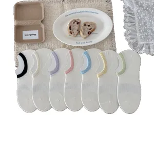 Spring summer shallow mouth invisible cotton socks breathable mesh colorful women socks
