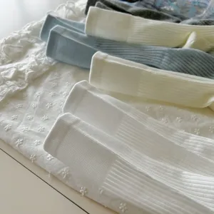 Women's thin slouch mid-tube socks, breathable ribbed knit design, perfect for matching Mary Janes.