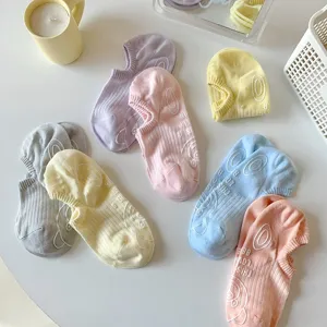 Women shallow cut socks candy color cute bear mesh boat socks short cotton socks spring summer