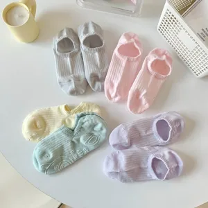 Women low cut short socks candy color breathable thin invisible boat socks multi-pack