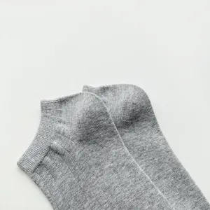 Close-up detail shot of the soft grey ankle sock texture, showcasing fine knit craftsmanship.