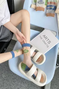 Transparente Netzsocken für Damen, modische Kristall-Seide karierte Sommersocken.