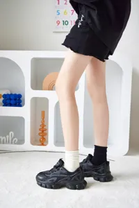 Spring summer casual cotton mid tube socks chunky sneakers matching fashion style comfortable daily wear
