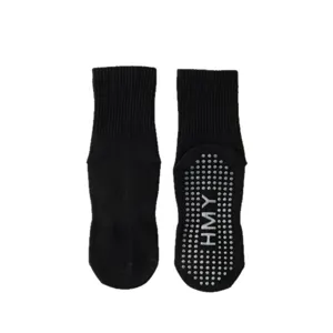 Women non-slip yoga socks mid-tube cotton pilates fitness socks with silicone grips