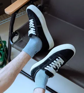 Men's cotton casual short socks, retro solid color ribbed ankle socks for spring and summer.