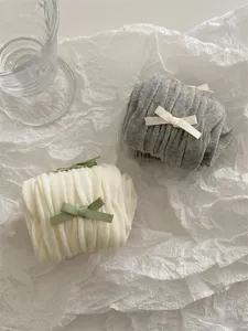 Leuke gebreide lange sokken met strik voor vrouwen, Japanse stijl ademende buissokken voor dagelijks.