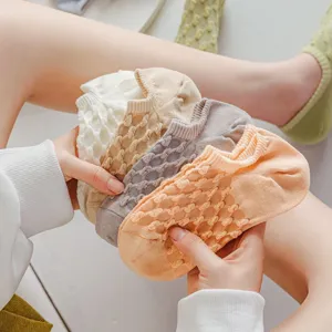 Women's summer shallow mesh boat socks breathable candy color cute casual invisible socks