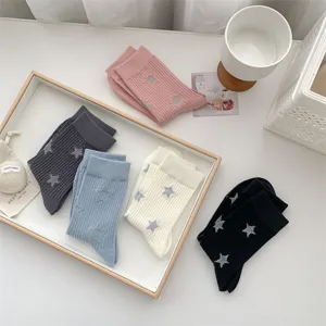 Women's star pattern mid-tube socks fashion breathable casual cotton socks summer wear