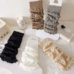 Knitted leg warmers winter thick cable knit boot cuffs stylish warm cozy sock sleeves