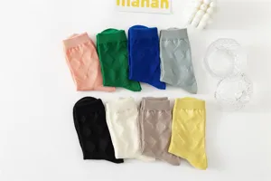 Calze medie donna fantasia a rombi cotone pettinato set colorato casual quotidiano