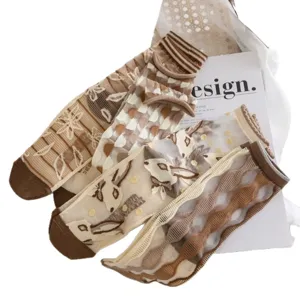 Sommer transische dünne Socken für Damen, atmungsaktive Glasseide Wadenstrümpfe mit Hasenmustern.
